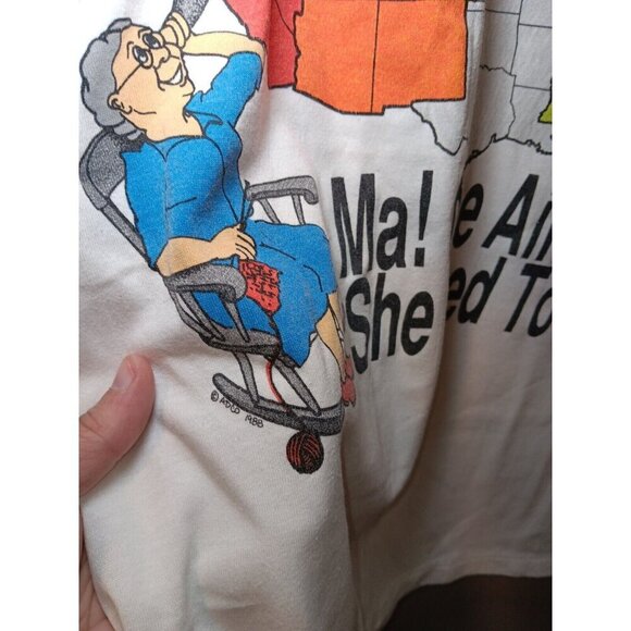 Vintage USA Shirt Large White 1980s Ma Aint What She Used To Be Single Stitch - Picture 3 of 6